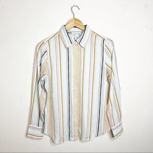 Rachel Zoe Stripe Button Up Shirt Size Small